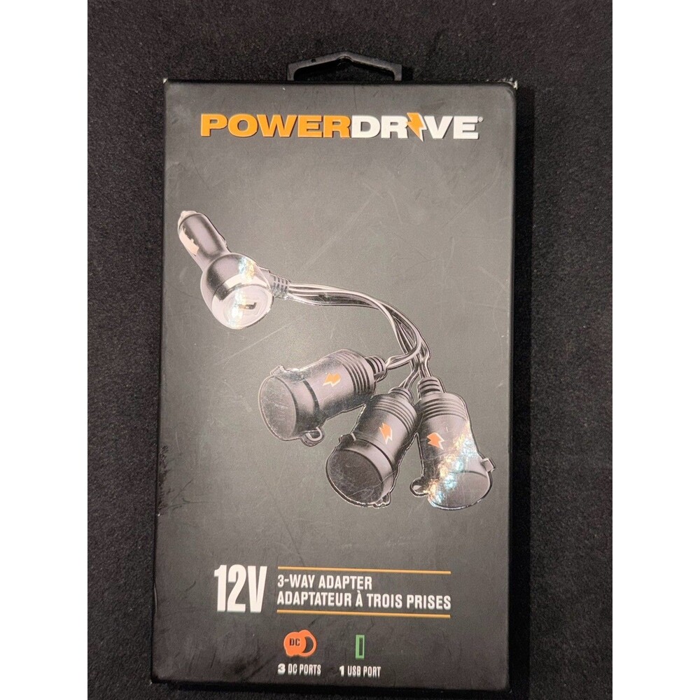 RoadPro PowerDrive 12V 3-Way Adapter 3 DC Ports/1USB Port